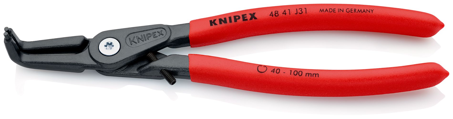 KNIPEX 48 41 J31 Precision Circlip Pliers for internal circlips in bore holes with non-slip plastic coating grey atramentized 210 mm 48 41 J31 4003773079590