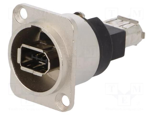 Coupler; IEEE1394 socket,both sides; FT; shielded; metal; 19x24mm CLIFF CP30117