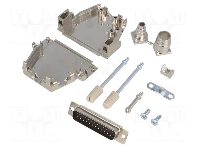 Connector: D-Sub; PIN: 25; plug; male; soldering; for cable; black ENCITECH DSSK25-M-DBP-K