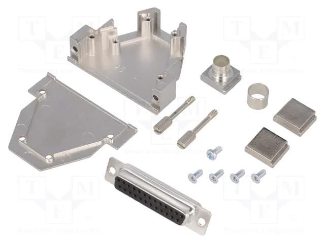 Connector: D-Sub; PIN: 25; plug; female; soldering; for cable; black ENCITECH DCRP25-DBS-CF65