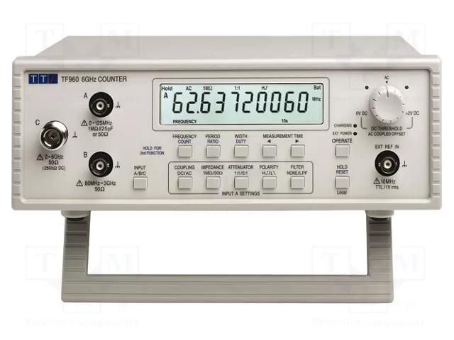 Meter: frequency; LCD; Ch: 2; 0.001÷6000MHz; Interface: USB; 5÷40°C AIM-TTI TF960