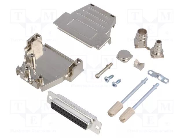 Connector: D-Sub; PIN: 25; plug; female; soldering; for cable; black ENCITECH DSSK25-M-DBS-K