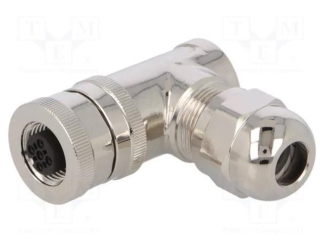 Connector: M12; plug; PIN: 5; female; 60V; angled 90°; IP67; 4A; 6÷8mm TE Connectivity T4112012051-000