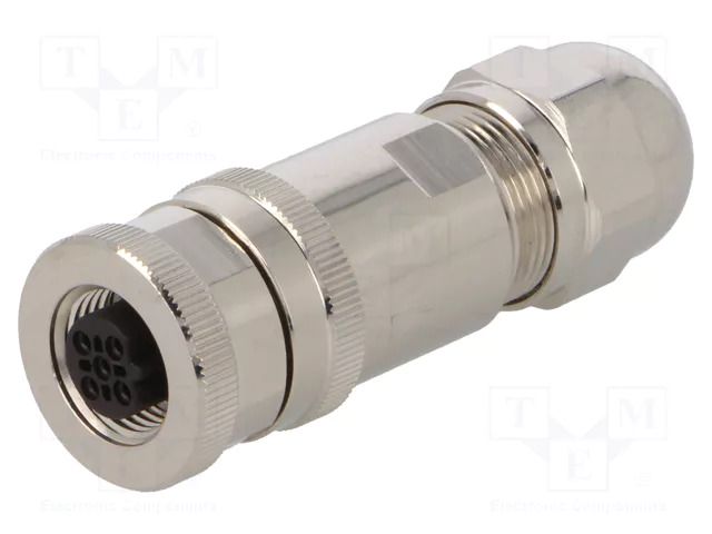 Connector: M12; plug; PIN: 5; female; 60V; straight; IP67; for cable TE Connectivity T4110412051-000
