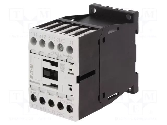 Contactor: 3-pole; NO x3; Auxiliary contacts: NC; 400VAC; 7A; DILM7 EATON ELECTRIC DILM7-01-400VAC