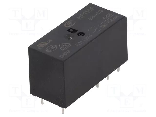Relay: electromagnetic; SPDT; Ucoil: 6VDC; 16A; 16A/250VAC; HF115F HONGFA RELAY HF115F/006-1Z3B