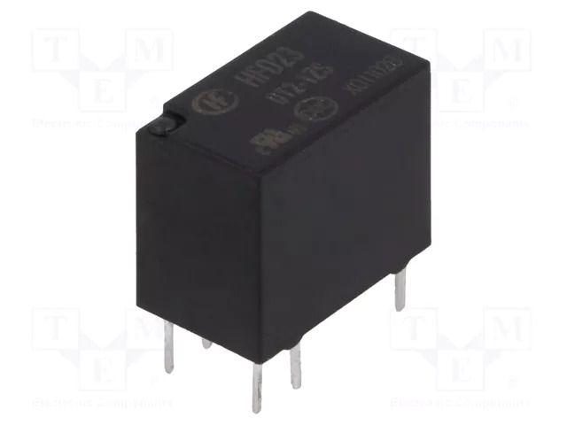 Relay: electromagnetic; SPDT; Ucoil: 12VDC; 2A; 0.5A/125VAC; PCB HONGFA RELAY HFD23/012-1ZS