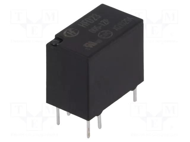 Relay: electromagnetic; SPDT; Ucoil: 5VDC; 2A; 0.5A/125VAC; PCB HONGFA RELAY HFD23/005-1ZP
