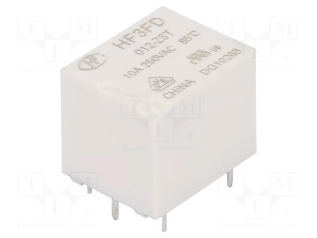 Relay: electromagnetic; SPDT; Ucoil: 12VDC; 10A; 10A/250VAC; PCB HONGFA RELAY HF3FD/012-ZST