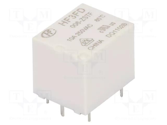 Relay: electromagnetic; SPDT; Ucoil: 6VDC; 10A; 10A/250VAC; PCB HONGFA RELAY HF3FD/006-ZSTF