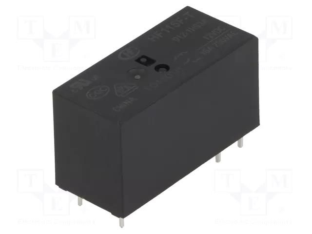 Relay: electromagnetic; SPST-NO; Ucoil: 12VDC; 16A; 16A/250VAC HONGFA RELAY HF115F-T/012-1HS3A
