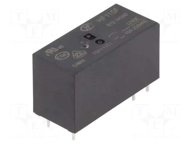 Relay: electromagnetic; SPST-NO; Ucoil: 12VDC; 16A; 16A/250VAC HONGFA RELAY HF115F/012-1H3AF