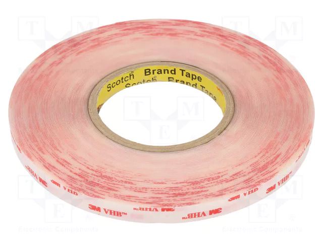 Tape: fixing; W: 12mm; L: 33m; Thk: 0.5mm; acrylic; transparent 3M 3M-4905-12-33