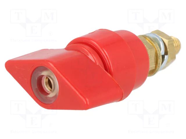 Laboratory clamp; red; 1kVDC; 63A; on panel,screw,screw terminal SCHÜTZINGER POL631-RT