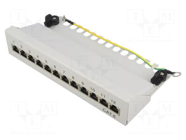 Connector: RJ45; patch panel; Cat: 6; grey; Number of ports: 12 LOGILINK LOG-NP0017A