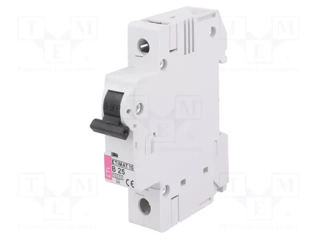 Circuit breaker; 230/400VAC; Inom: 25A; Poles: 1; Charact: B; 10kA ETI POLAM 002121718