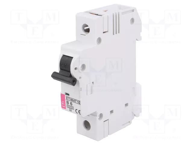 Circuit breaker; 230/400VAC; Inom: 6A; Poles: 1; Charact: B; 10kA ETI POLAM 002121712