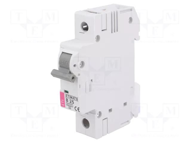 Circuit breaker; 230/400VAC; Inom: 25A; Poles: 1; Charact: B; 6kA ETI POLAM 002111518