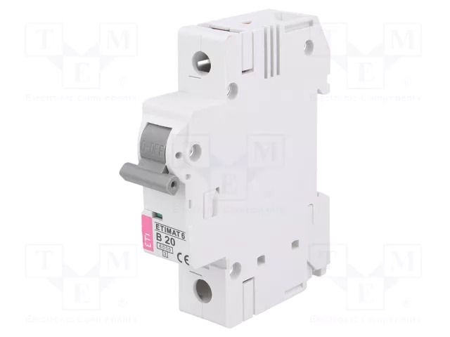 Circuit breaker; 230/400VAC; Inom: 20A; Poles: 1; Charact: B; 6kA ETI POLAM 002111517