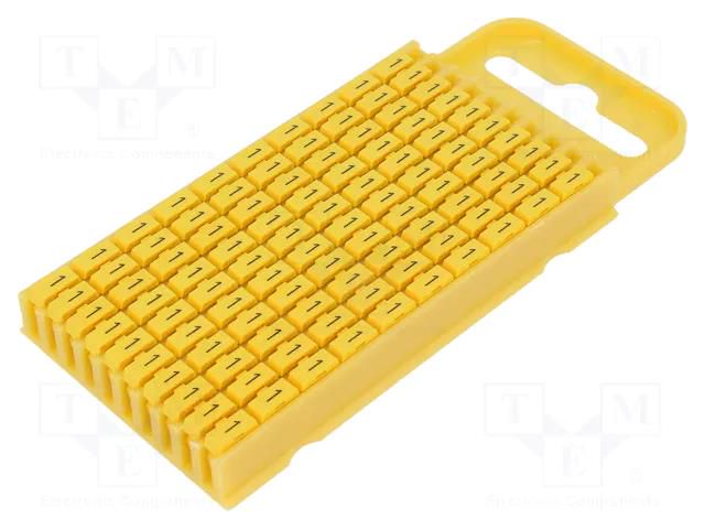 Markers; Marking: 1; 4.3÷5.3mm; polyamide; yellow; -40÷85°C; WIC HELLERMANNTYTON WIC3-1-PA-YE-C1