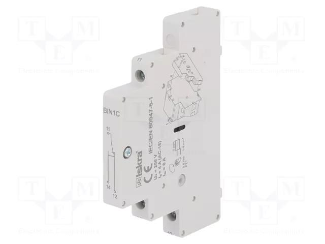 Relays accessories: auxiliary contacts; SPDT; max.250VAC; side ISKRA BIN1C