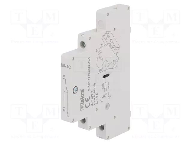 Relays accessories: auxiliary contacts; SPDT; max.250VAC; side ISKRA BIN1C