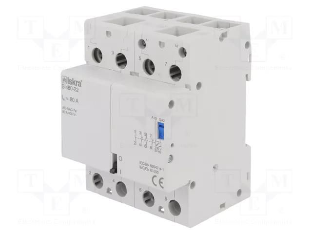 Relay: installation; bistable,impulse; NC x2 + NO x2; 70x90x65mm ISKRA BI480-22/230VAC