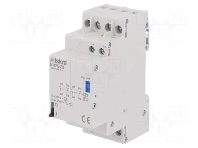 Relay: installation; bistable,impulse; NC x2 + NO x2; BI; 25A ISKRA BI425-22/230VAC