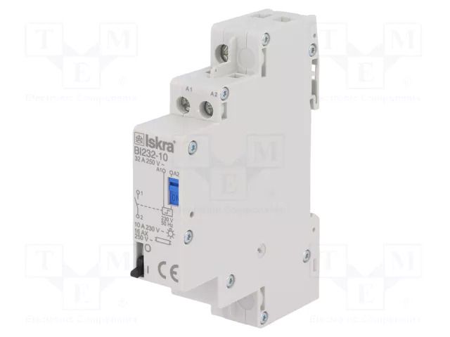 Relay: installation; bistable,impulse; NO; Ucoil: 230VAC; BI; 32A ISKRA BI232-10/230VAC