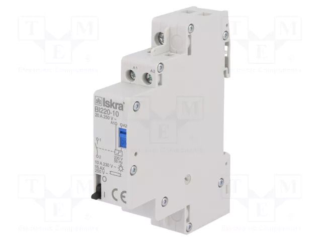 Relay: installation; bistable,impulse; NO; Ucoil: 230VAC; BI; 20A ISKRA BI220-10/230VAC
