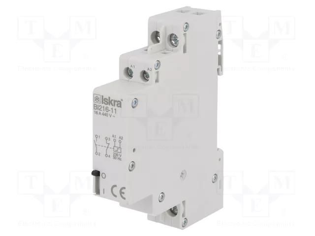 Relay: installation; bistable,impulse; NC + NO; Ucoil: 230VAC ISKRA BI216-11/230VAC