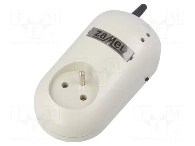 Power socket; 230VAC; IP20; EXTA FREE; -10÷55°C; 868.32MHz; 300m ZAMEL RWG-01