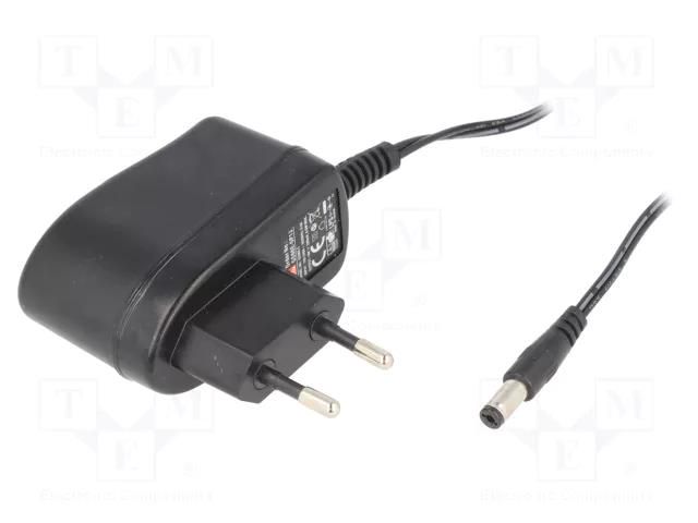 Power supply: switching; mains,plug-in; 18VDC; 0.33A; 6W; 78% MEAN WELL GS06E-5P1J