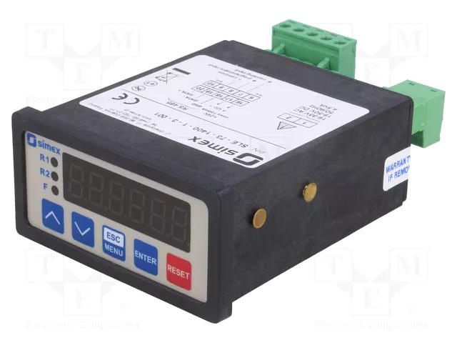 Counter: electronical; LED; pulses; 999999; supply; IP65; 19÷50VDC SIMEX SX-SLE-73/24VDC