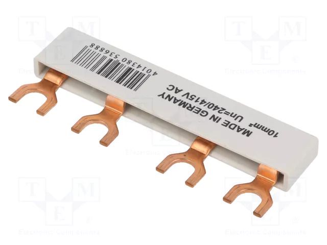 Busbar; 10mm2; Poles: 2; Urated: 240V,415V; Usurge rated: 4kV; fork EATON ELECTRIC EVG-2PHAS/4M/HI