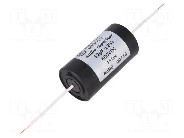 Capacitor: polypropylene; 12uF; 600VDC; ±2%; Ø35x65mm; Leads: axial MIFLEX MKP10-12U/600