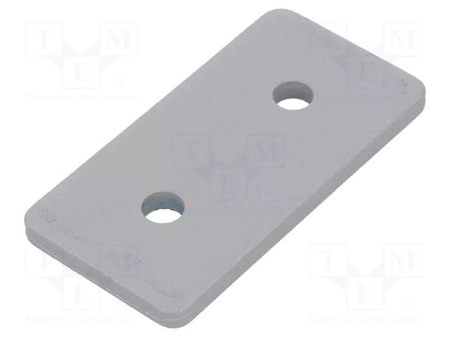 Flat bar; for profiles; with bore without countersunk; W: 40mm ELESA+GANTER GN967-40-80-F-2-SR