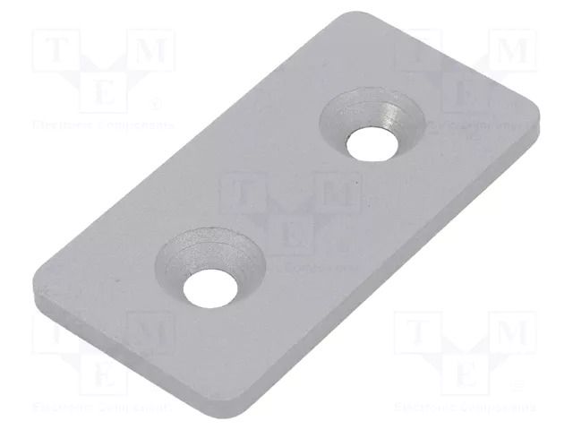 Flat bar; for profiles; with bore for countersunk screws; steel ELESA+GANTER GN967-40-80-F-1-SR