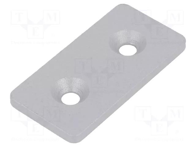 Flat bar; for profiles; with bore for countersunk screws; steel ELESA+GANTER GN967-30-60-F-1-SR