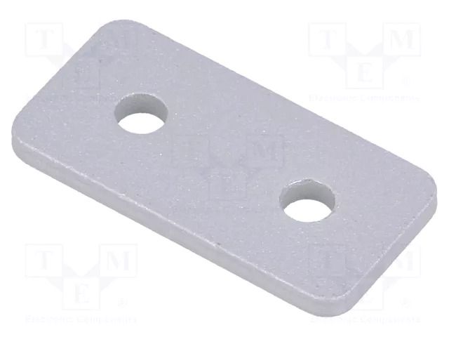 Flat bar; for profiles; with bore without countersunk; W: 20mm ELESA+GANTER GN967-20-40-F-2-SR