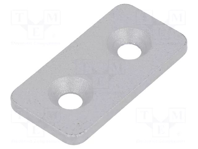Flat bar; for profiles; with bore for countersunk screws; steel ELESA+GANTER GN967-20-40-F-1-SR