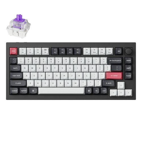 Keychron Q1 HE RGB Wireless Mechanical Keyboard, Nebula Magnetic Switch (Black) [Q1H-M1]., Keychron Q1H-M1