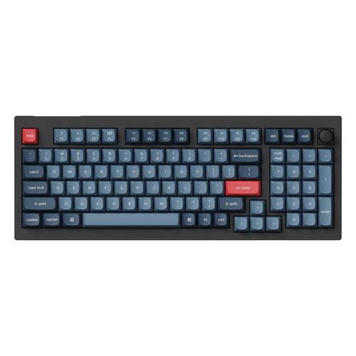 Keychron V5 Max QMK/VIA RGB Knob Red Switch Wireless Mechanical Keyboard (black), Keychron V5M-D1