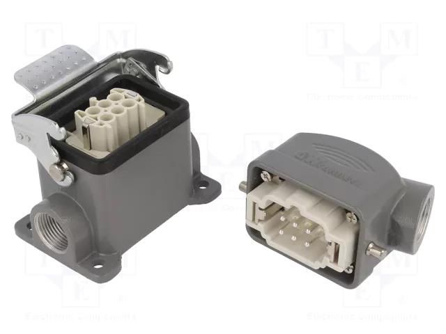 Connector: HDC; male + female; S-E; PIN: 6; 6+PE; size 6B; angled MOLEX MX-93603-0045