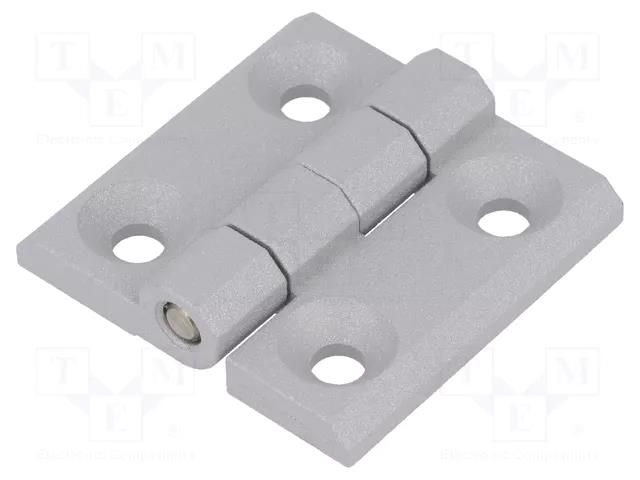Hinge; Width: 50mm; zinc and aluminium alloy; silver; H: 50mm ELESA+GANTER GN237-ZD-50-50A-SR