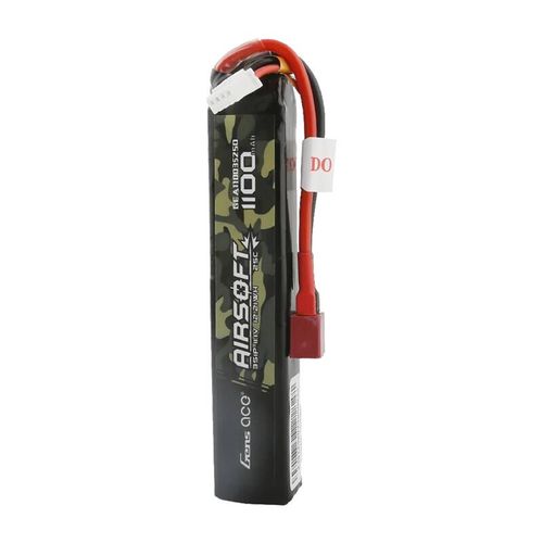 Lipo Gens ace 25C 1100mAh 3S1P 11.1V Airsoft Gun battery with T-plug, Gens ace GEA11003S25D