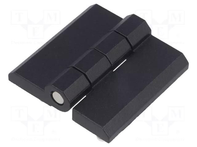 Hinge; Width: 60mm; zinc and aluminium alloy; black; H: 60mm ELESA+GANTER GN237-ZD-60-60C-SW