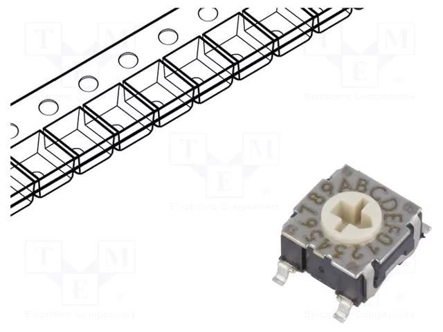Encoding switch; HEX/BCD; Pos: 16; SMT; Rcont max: 100mΩ; RTE; reel C&K RTE1600G44