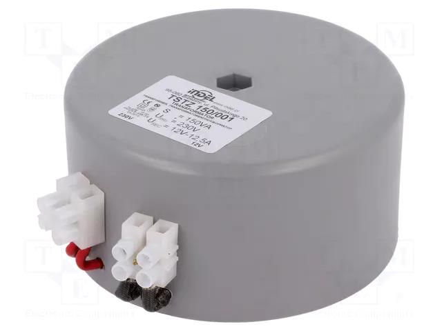 Transformer: toroidal; 150VA; 230VAC; 12V; 12.5A; Ø: 103mm; H: 52mm INDEL TSTZ150W/12V