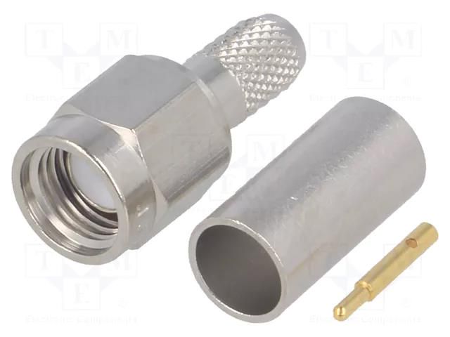 Connector: SMA; plug; male; straight; 50Ω; RG58C/U; for cable; PTFE TELEGÄRTNER J01150A0049